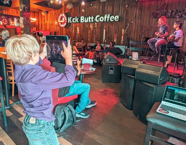 Boy records music school recital on his ipad